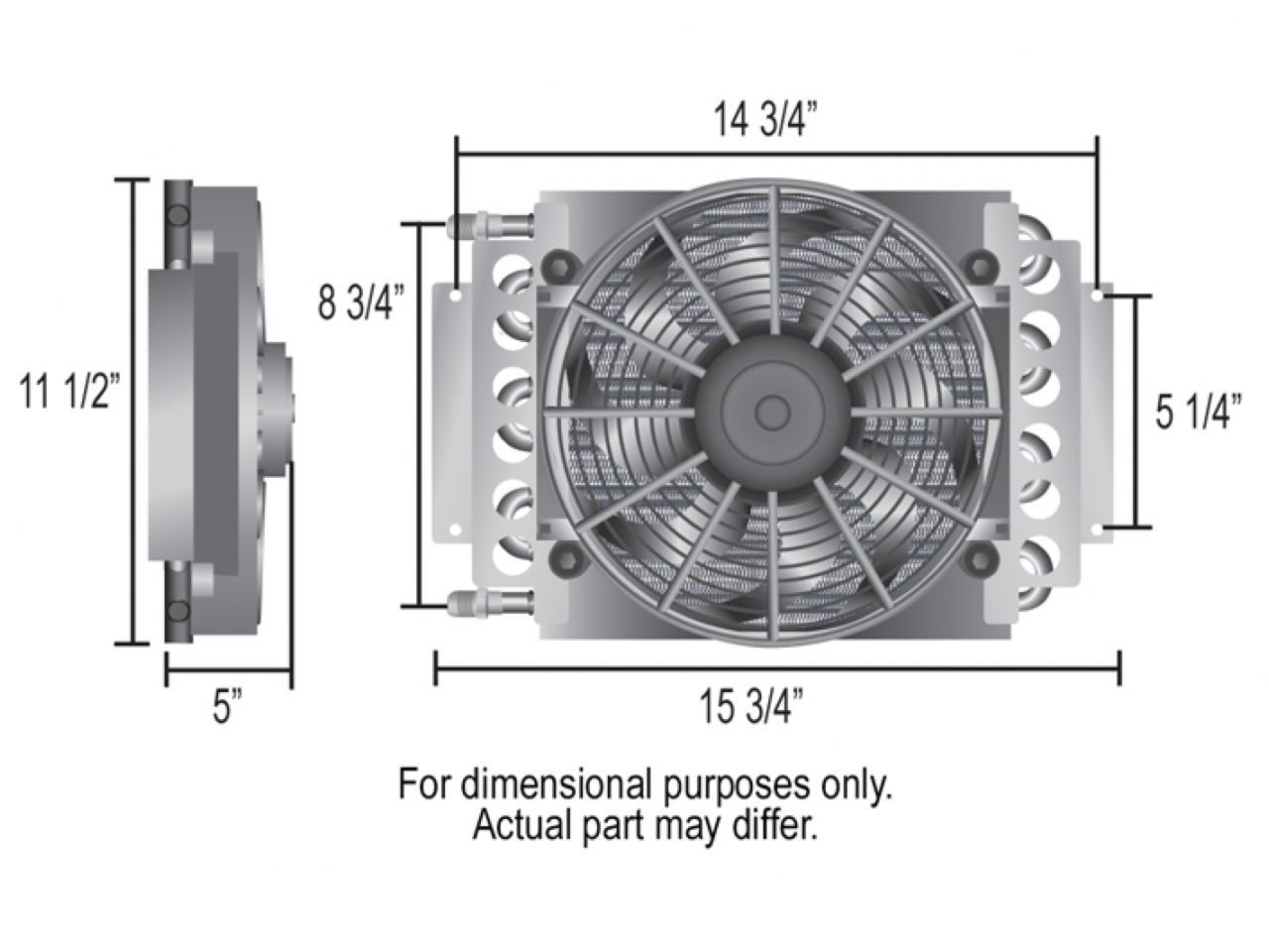 Derale 16 Pass Electra-Cool Remote Cooler, -8AN Inlets