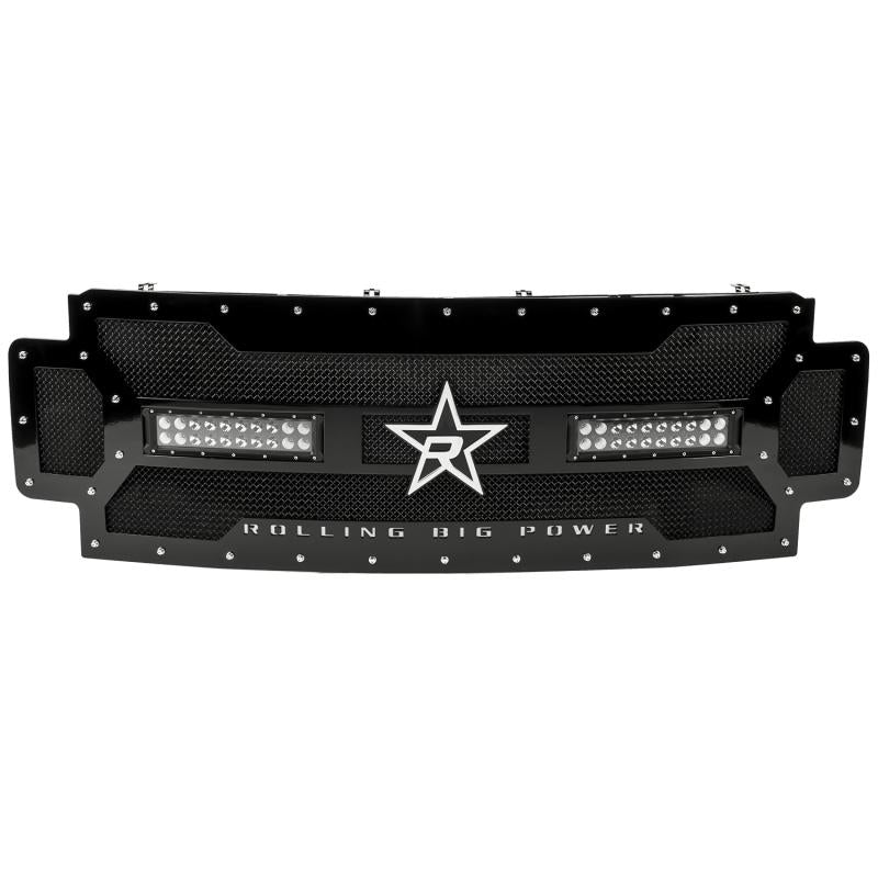 RBP RX-3 Midnight Edition Black LED Bar Grille (Studded) 17 Ford Spr Duty F250/F350 w/o Front Camera RBP-968565SE Main Image