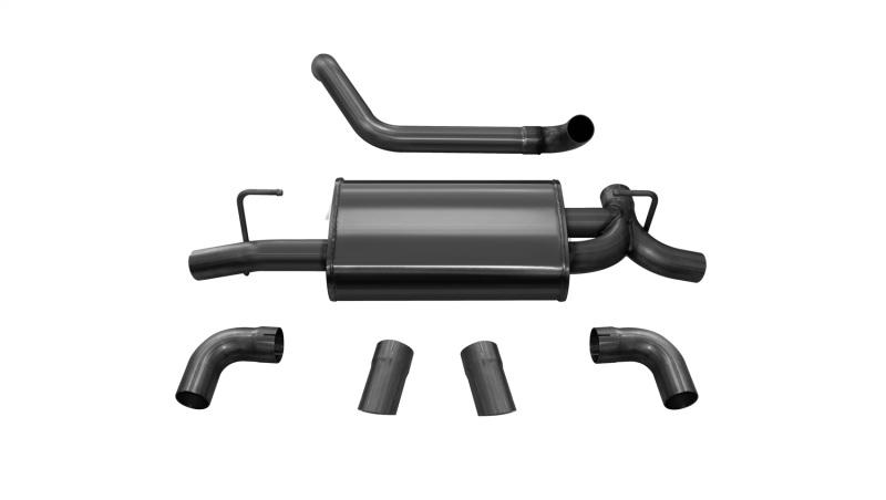 Corsa 18+ Jeep Wrangler JL 2.5in Dual Rear Turn Down Exit Black Sport Axle-Back Exhaust 21013BLK Main Image