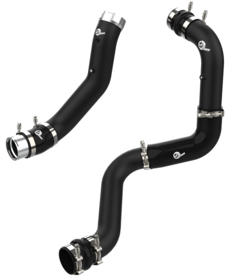 aFe BladeRunner Black 3in Aluminum Charge Pipe Kit 20-21 GM Diesel Trucks V8-6.6L (td) L5P 46-20444-B