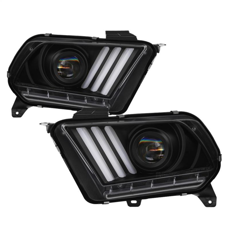 Spyder 13-14 Ford Mustang (HID Only) Projector Headlights w/Turn Signals - Blk PRO-YD-FM13HID-BK 5085559 Main Image