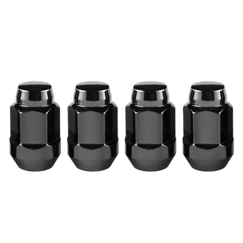 McGard Hex Lug Nut (Cone Seat Bulge Style) M12X1.5 / 3/4 Hex / 1.45in. Length (4-Pack) - Black 64015 Main Image