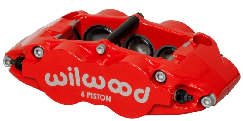 Wilwood Caliper-FNSL6R-LH - Red, 1.62/1.12/1.12" Pistons, 1.10" Disc