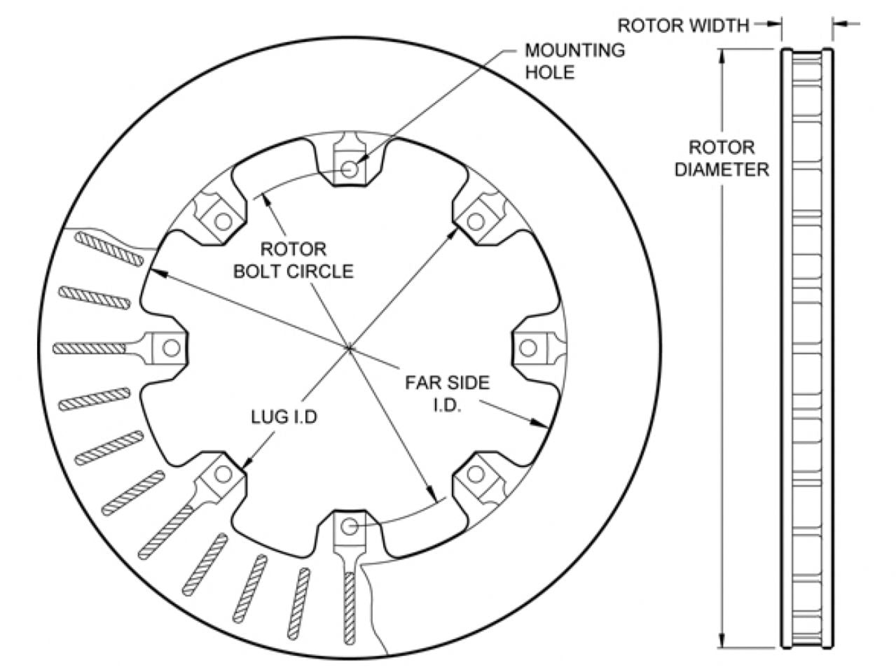 Wilwood Rotor-UL32 HP Vented Iron, 12.19 x .810 - 8 on 7.62"