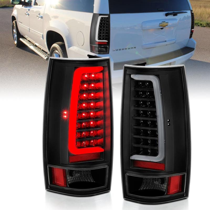 ANZO 2007-2014 Chevy Tahoe LED Taillight Plank Style Black w/Clear Lens 311321 Main Image