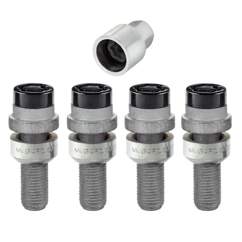 McGard Wheel Lock Bolt Set - 4pk. (Radius Seat) M14X1.5 / 17mm Hex / 28.2mm Shank Length - Black 28320 Main Image