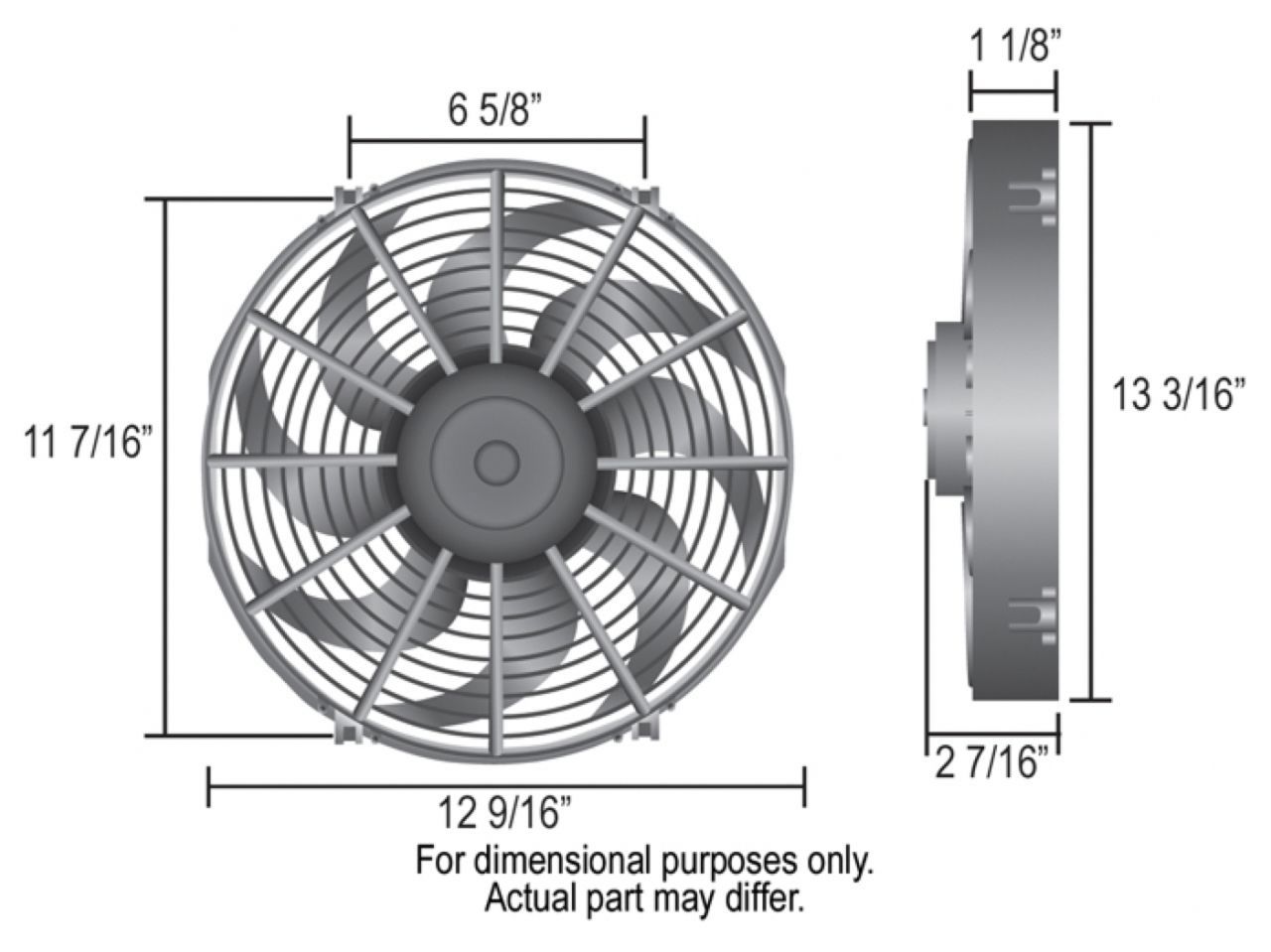 Derale 12" High Output Curved Blade IP68 Electric Puller Fan Extreme