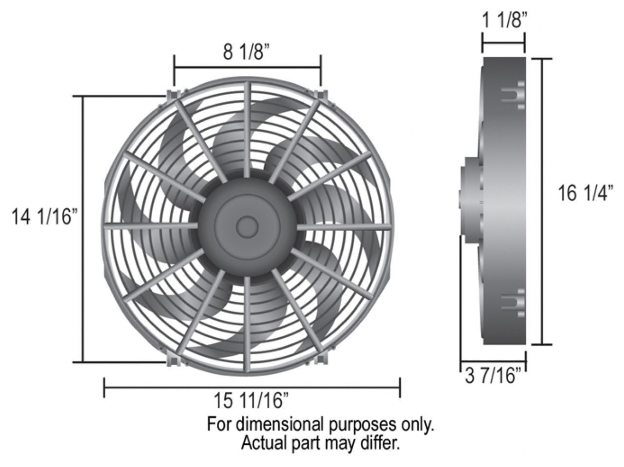 Derale High Output Extreme 16 Curved Blade IP68 Electric Puller Fan