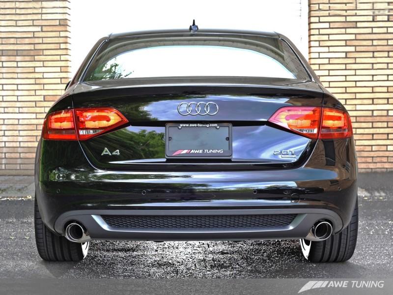 AWE Tuning Audi B8 A4 Touring Edition Exhaust - Dual Outlet Polished Silver Tips 3015-32030 Main Image