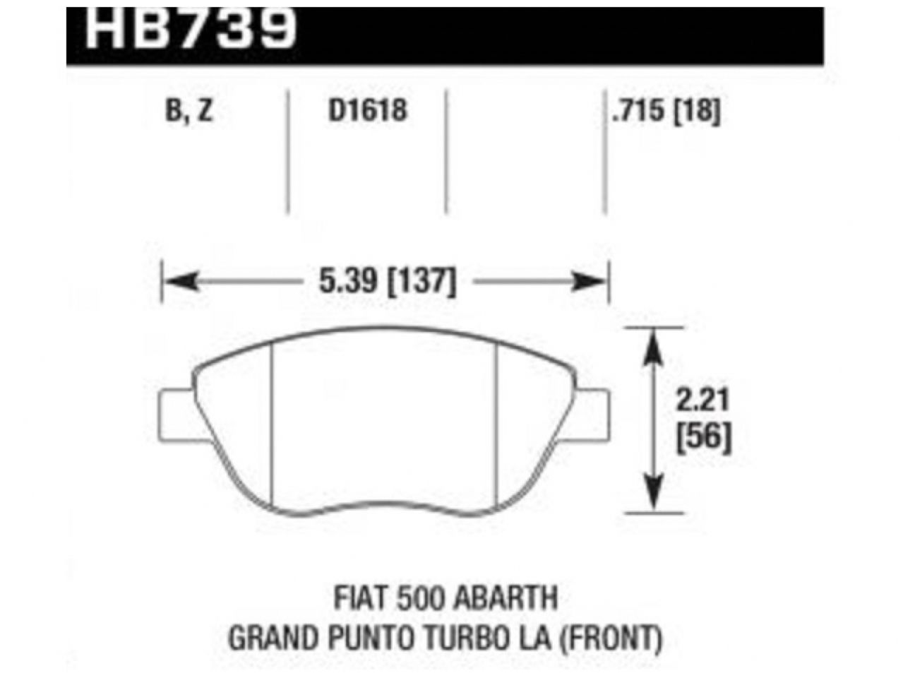 Hawk Brake Pads HB739B.715 Item Image