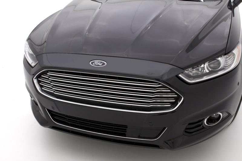 AVS 13-16 Ford Fusion (Grille Fascia Mount) Aeroskin Low Profile Acrylic Hood Shield - Smoke 320043 Main Image