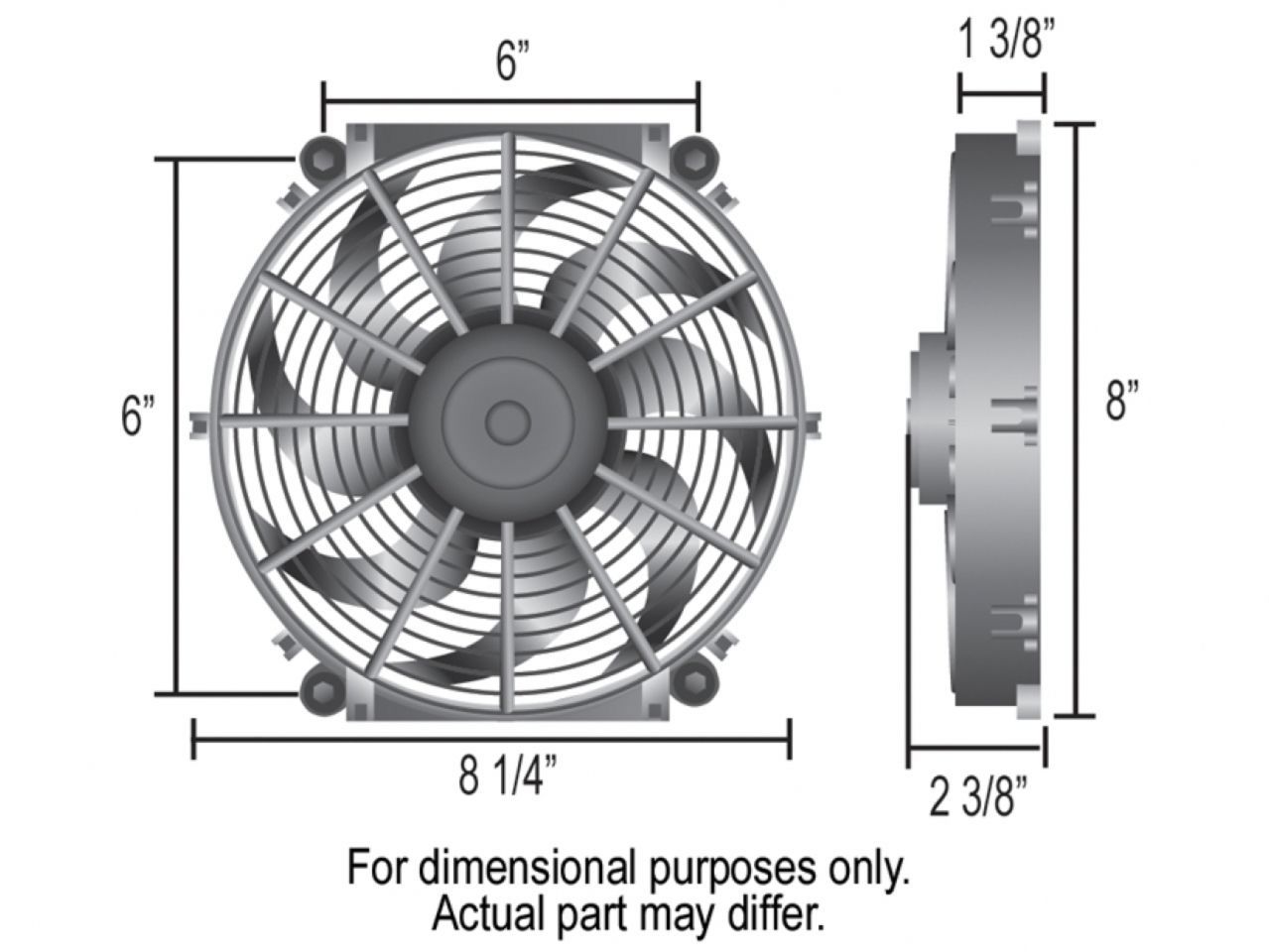 Derale 8" Tornado Electric Puller Fan, Premium Mounting Kit