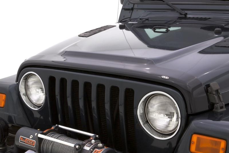 AVS 87-06 Jeep Wrangler Aeroskin Low Profile Acrylic Hood Shield - Smoke 322091 Main Image