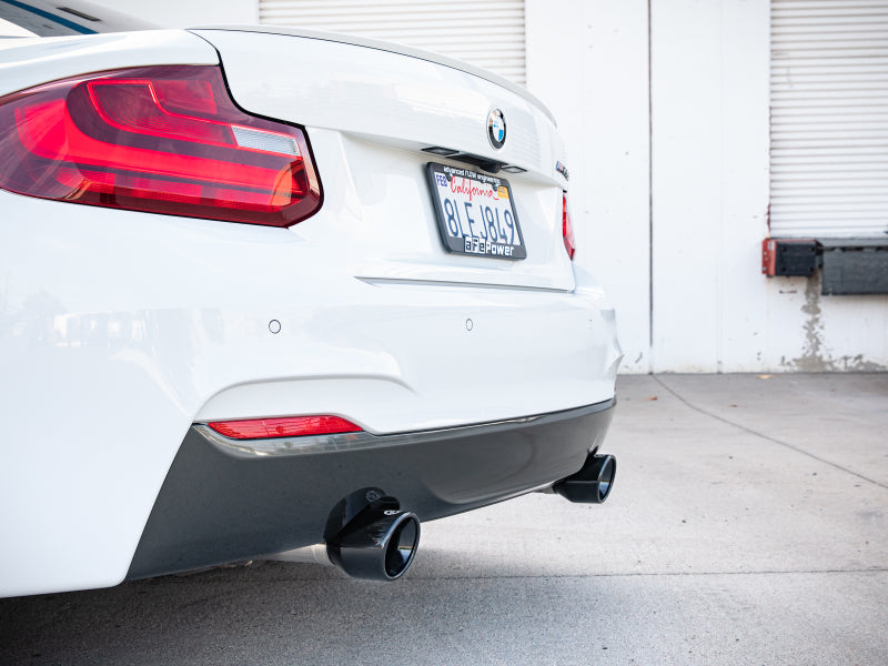 aFe MACH ForceXP 3IN to 2.5IN 304SS Cat-Back Exhaust System w/ Black Tips 14-16 BMW M235i (F22/23) 49-36347-B