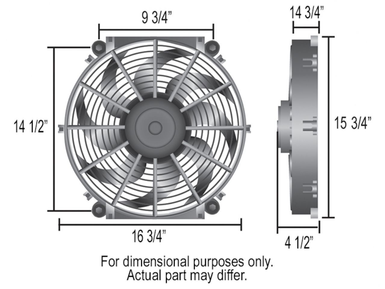 Derale 16" Tornado Electric Puller Fan, Standard Mounting Kit