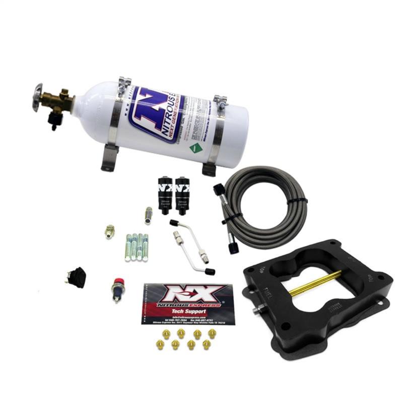 Nitrous Express Q-Jet/Holley Spread Bore Hitman Nitrous Kit (100-150-200HP) w/5lb Bottle 40080-05 Main Image