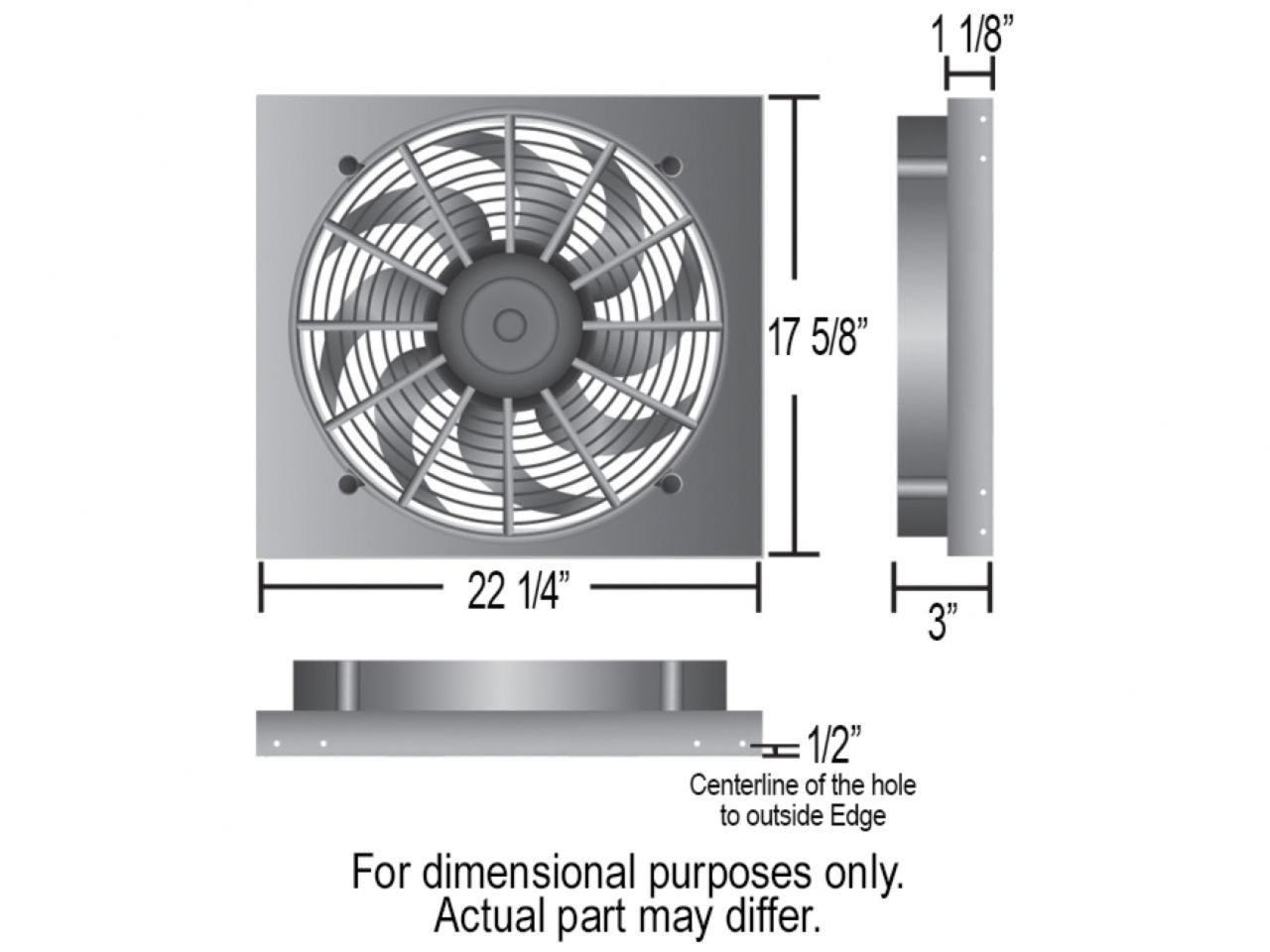 Derale High Output Single 17" Electric RAD Fan/Aluminum Shroud Kit