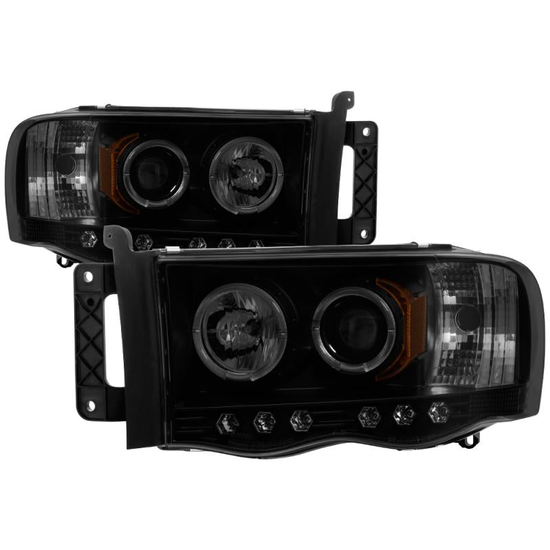 Spyder Dodge Ram 1500 02-05 03-05 Projector Headlights LED Halo LED Blk Smke PRO-YD-DR02-HL-BSM 5078384 Main Image