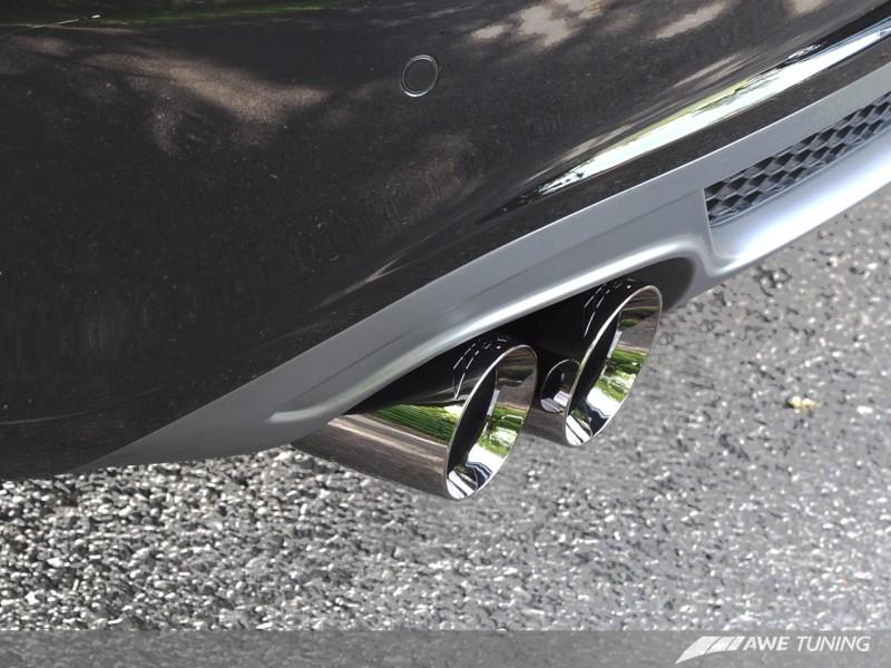 AWE Tuning Audi B8 A4 Touring Edition Exhaust - Single Side Polished Silver Tips 3015-22010 Main Image