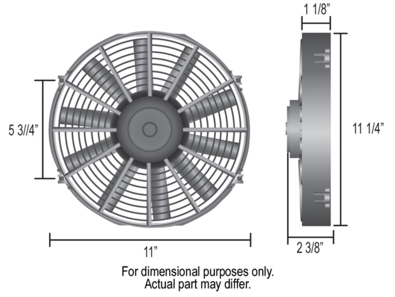 Derale 10" Dyno-Cool Straight Blade Electric Fan, 11"W x 11-1/4"H x 1-1/8"D