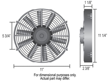 Derale 10" Dyno-Cool Straight Blade Electric Fan, 11"W x 11-1/4"H x 1-1/8"D