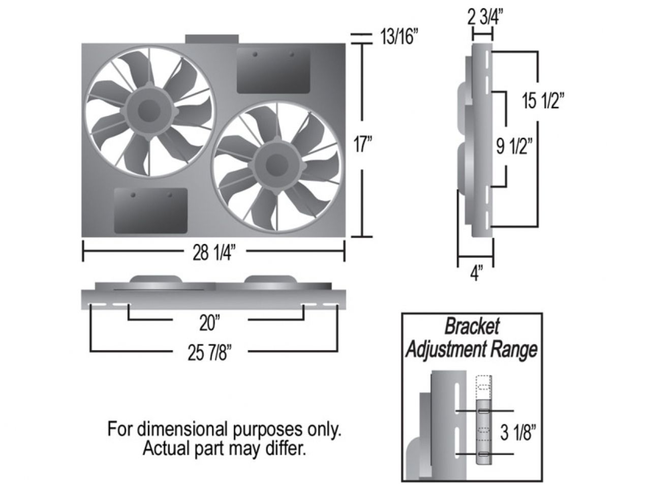 Derale PWM Dual RAD Fan/Aluminum Shroud Assembly