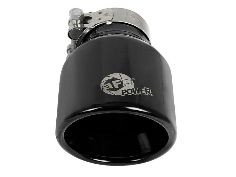 aFe MACH Force-Xp 409 SS Clamp-On Exhaust Tip 2.5in. Inlet / 4in. Outlet / 6in. L - Black 49T25404-B06