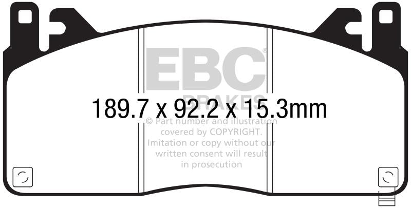 EBC 2015+ Ford Mustang (6th Gen) 5.2L (GT350) Shelby Redstuff Front Brake Pads DP33055C Main Image