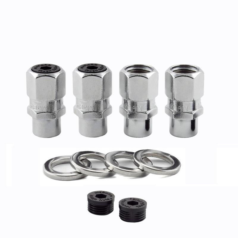 McGard Hex Lug Nut (Drag Racing Short Shank) 7/16-20 / 13/16 Hex / 1.6in. Length (4-Pack) - Chrome 60128 Main Image