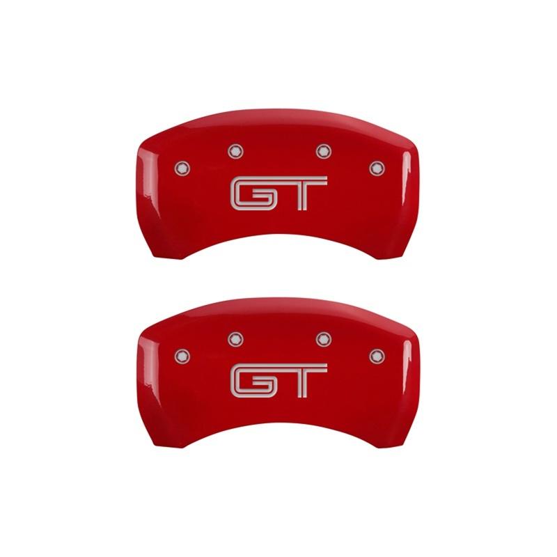 MGP Rear set 2 Caliper Covers Engraved Rear GT Red finish silver ch 10010RMGTRD Main Image