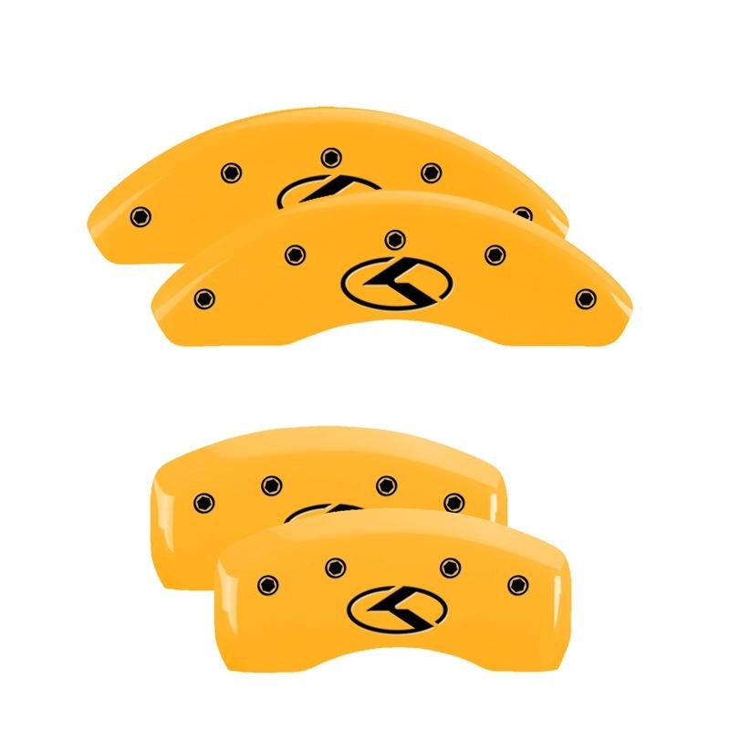 MGP 4 Caliper Covers Engraved Front & Rear Circle K/Kia Yellow finish black ch 21069SCRKYL Main Image