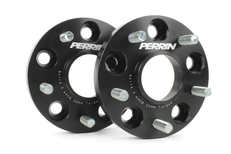 Perrin 17-18 Honda Civic Si 64.1mm Hub 5x114.3 20mm Wheel Spacers (One Pair) PHP-WHL-020BK Main Image