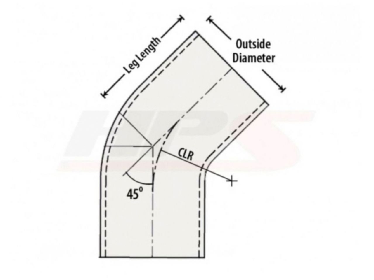 HPS 2-1/4" OD 45 Degree Bend 6061 Aluminum Elbow Pipe Tubing 16 Gauge w/ 2 1/4" CLR