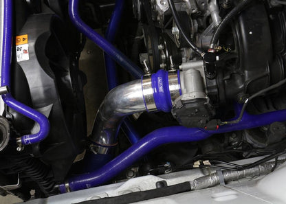 HPS Intercooler Hot Charge Pipe and Cold Side with Blue Hoses 15-17 Ford Mustang Ecoboost 2.3L Turbo, Black