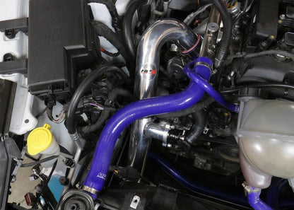 HPS Intercooler Hot Charge Pipe and Cold Side with Blue Hoses 15-17 Ford Mustang Ecoboost 2.3L Turbo, Black