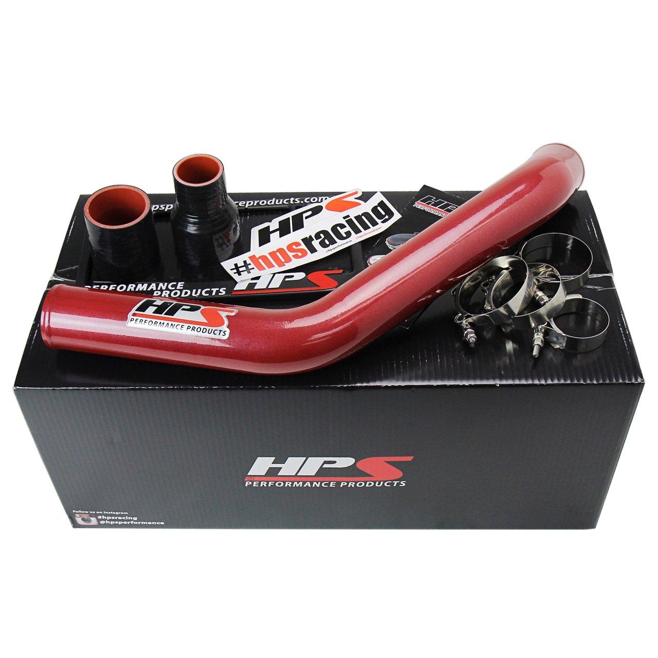 HPS 2.5" Upper Intercooler Pipe UICP, 08-15 Mitsubishi Lancer EVO X Turbo, Red