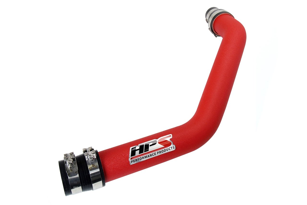 HPS 2.5" Upper Intercooler Pipe UICP, 08-15 Mitsubishi Lancer EVO X Turbo, Wrinkle Red