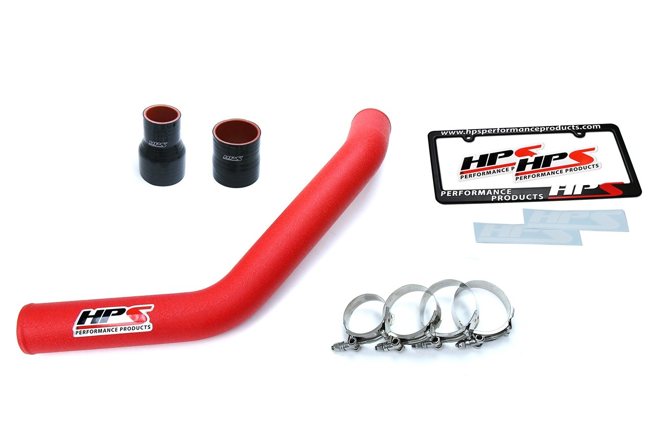 HPS 2.5" Upper Intercooler Pipe UICP, 08-15 Mitsubishi Lancer EVO X Turbo, Wrinkle Red