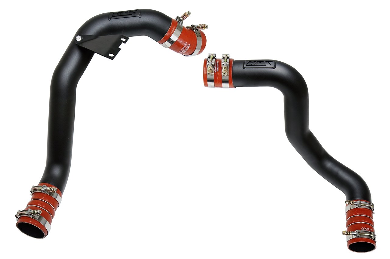 HPS Hot & Cold Side Charge Pipe with Intercooler Boots Kit, 03-07 Ford F250 Superduty Powerstroke 6.0L Diesel Turbo, Black