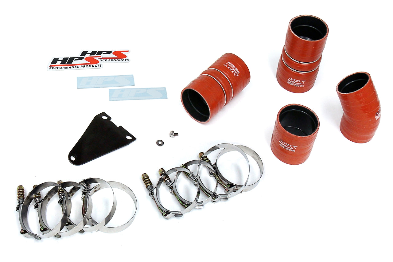 HPS Performance Products HPS Hot & Cold Side Charge Pipe with CAC Hose Intercooler Boots, 03-07 Ford F250 Superduty Powerstroke 6.0L Diesel Turbo