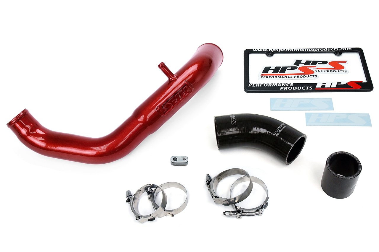 HPS Intercooler Hot Charge Pipe Turbo Boost 15-17 Lexus NX200t 2.0L Turbo, Red