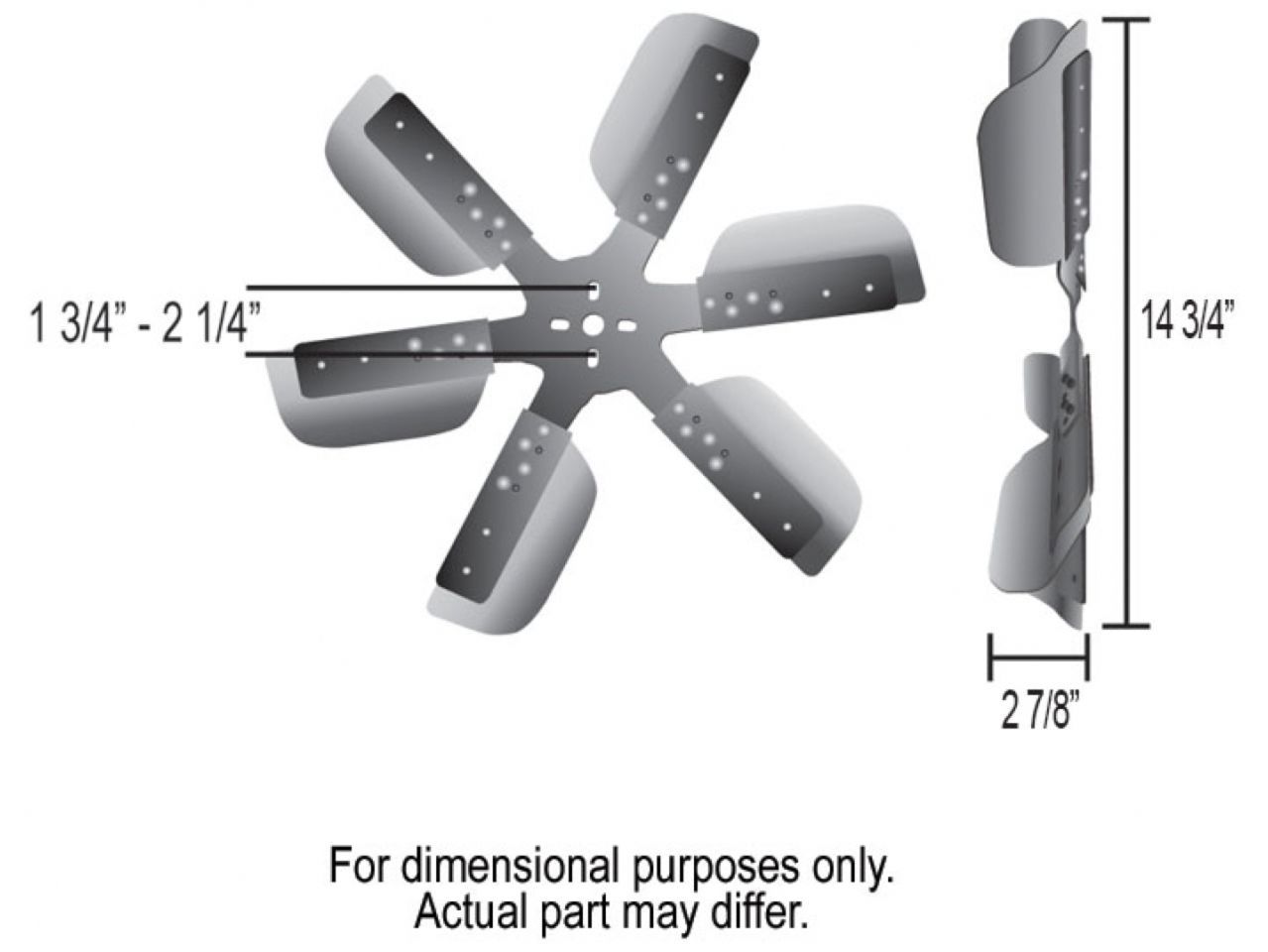 Derale 15 Heavy Duty Stainless Steel Flex Fan Black Hub, Standard Rotation