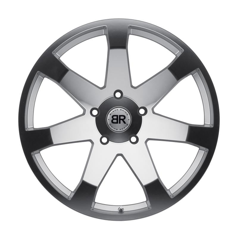 Black Rhino Mozambique 22x9.5 5x139.7 ET20 CB 78.1 Silver w/Mirror Cut Face Wheel 2295MZA205140S78 Main Image