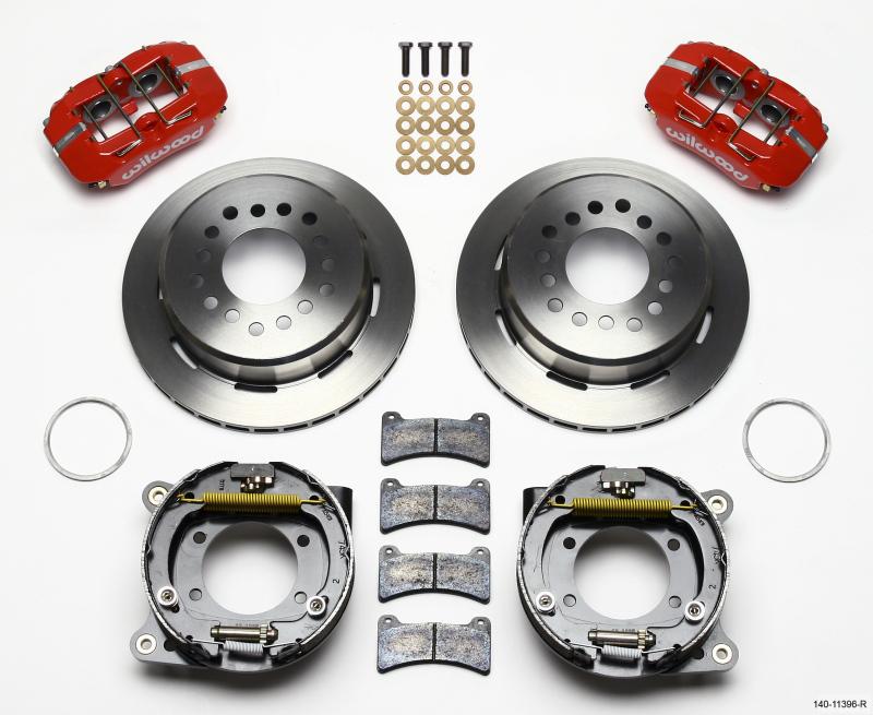 Wilwood Dynapro Low-Profile 11.00in P-Brake Kit - Red Ford 8.8 w/2.50in Offset-5 Lug 140-11396-R Main Image