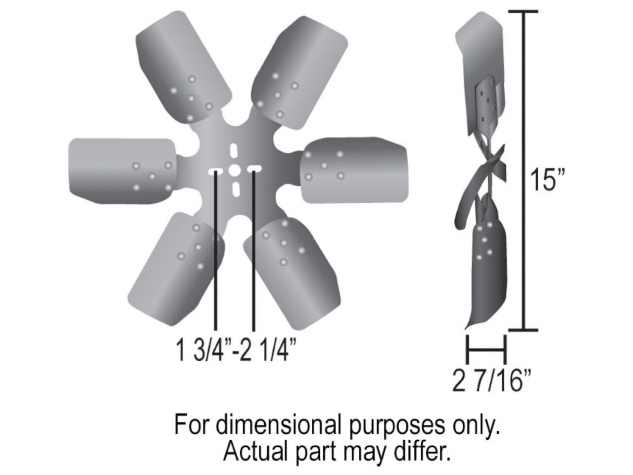 Derale 15" Standard Rotation Rigid Race Fan (Steel Blade)