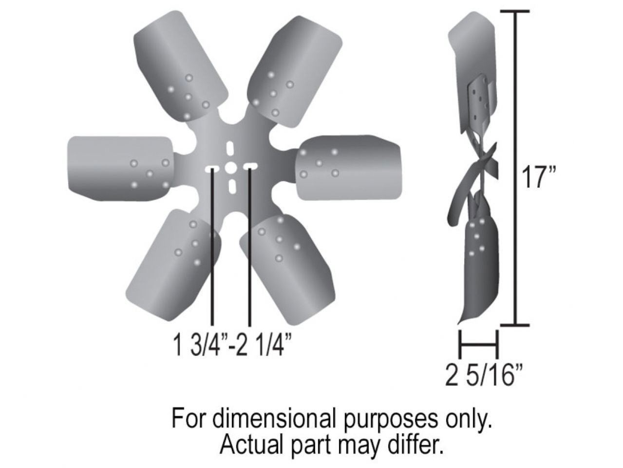 Derale 17 Rigid Race Fan Steel Blade, Standard Rotation