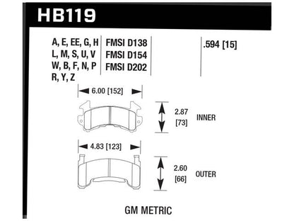 Hawk MT-4 Racing Brake Pads Front Buick Century Sport 1978-1980