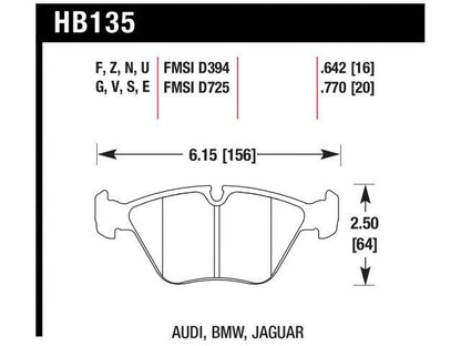 Hawk Brake Pads HB135E.770 Item Image