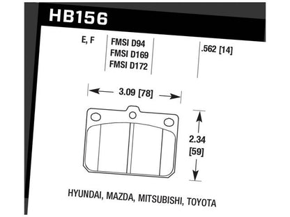 Hawk Blue 9012 Brake Pads Front Mazda Rx-3 Base 1971-1978