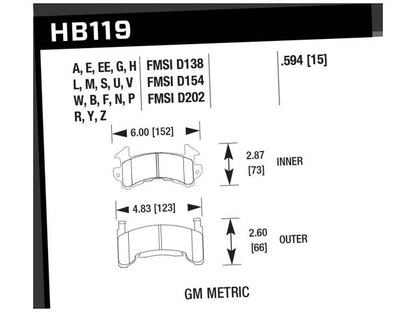 Hawk DTC Brake Pads Front Buick Century Sport 1978-1980